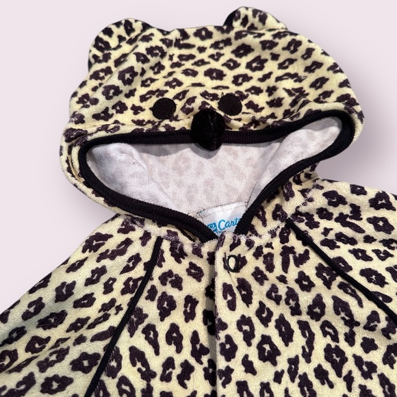 Vintage Carter's Leopard Print Baby One Piece Light Neon Yellow Sz Large 18-23lb - Picture 7 of 13